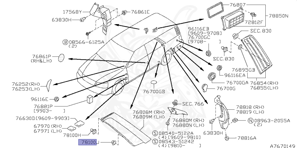 76848-71S00 - Nissan - Grommet - Nengun Performance