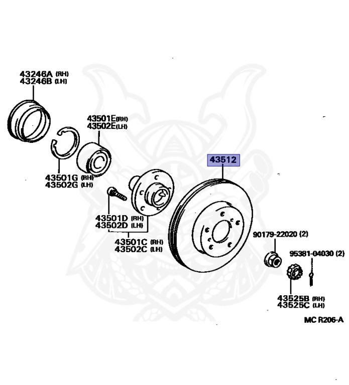 43512-22220 - Toyota - DISC, FRONT - Nengun Performance