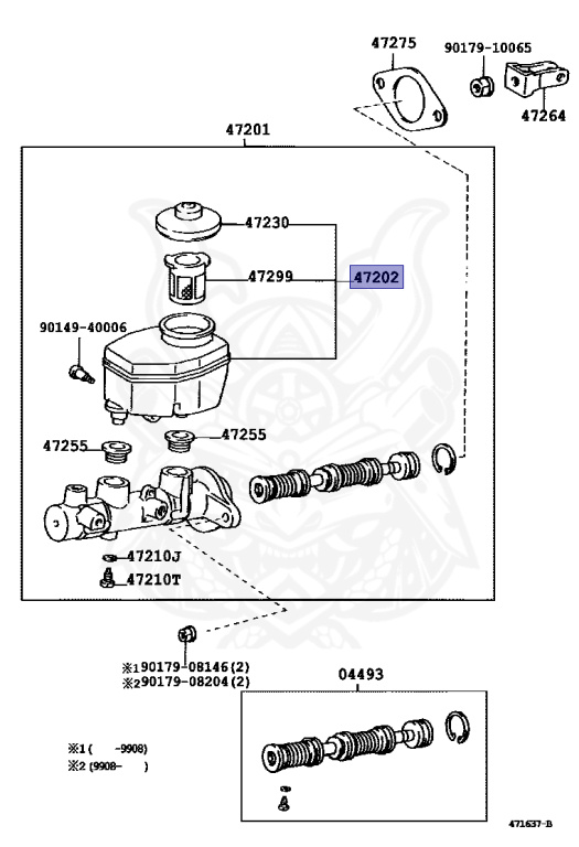47220-35010 - Toyota - Reservoir Sub-assy, Brake Master Cylinder