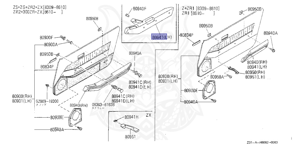 Nissan - Fairlady Z - Z31 - 1989 - ZR2 - MANUAL TRANSMISSION(MT) - T-bar roof (KZ#) - RB20DT