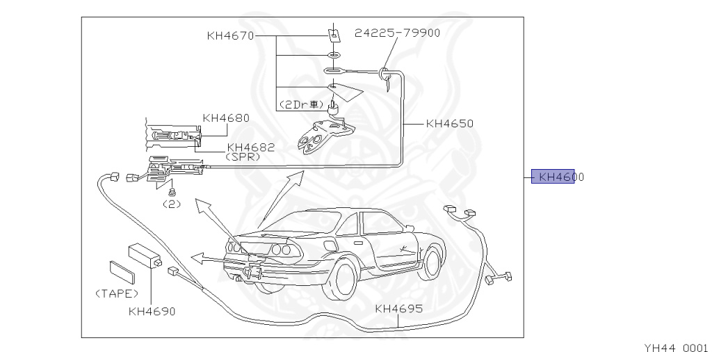 Nissan - Skyline - R34 GT - HR34 - 1999 - 20GT - 2 door hard top (2K) - AUTOMATIC-FLOOR SHIFT(AT.F4) - High cast, 2-link (IRS.2WD) - RB20DE