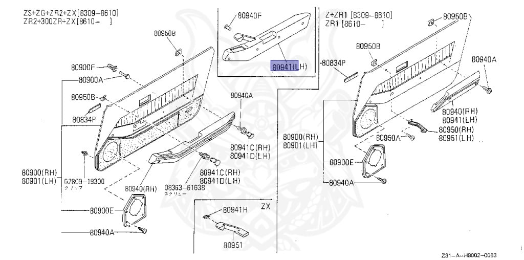Nissan - Fairlady Z - Z31 - 1989 - ZR2 - MANUAL TRANSMISSION(MT) - T-bar roof (KZ#) - RB20DT