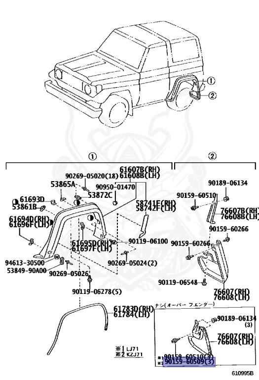 Toyota - Land Cruiser - HZJ70 - 1996 - LX TYPEPRADO LX TYPE - SOFTTOP - Manual - 1HZ