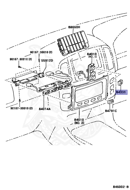 84331-60040 - Toyota - Knob, Hazard Warning Signal Switch - Nengun