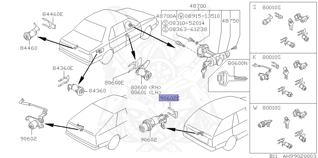 Nissan - Sunny - B11 - 1985 - DELUXE TYPE - WAGON(W) - 4 SPEED A/T(F4) - E13S