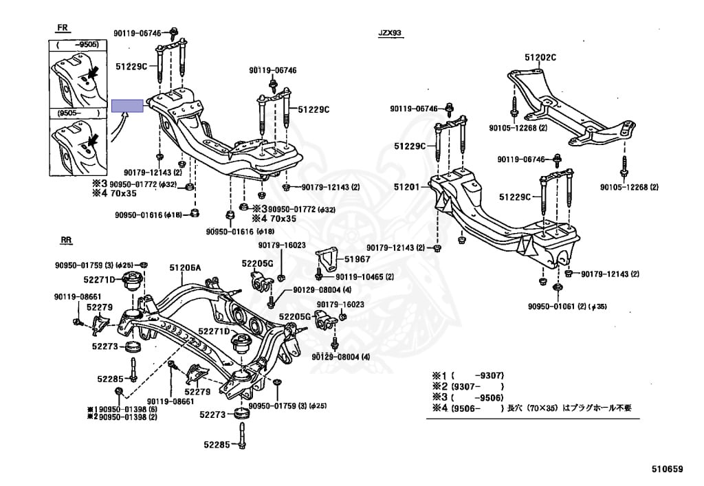 51201-22400 - Toyota - FRONT SUSPENSION CROSSMEMBER SUB-ASSY