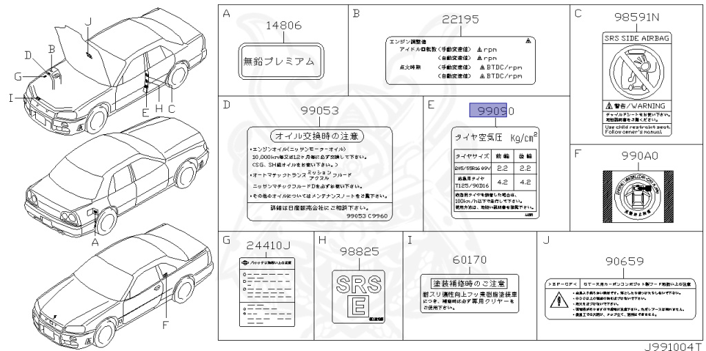 Nissan - Skyline - R34 25GTT - ER34 - 2000 - 25GT TURBO - 4 DOOR SEDAN(4S) - AUTOMATIC-FLOOR SHIFT(AT.F4) - Hi-Cas 2-Link (HI.2WD) - RB25DET