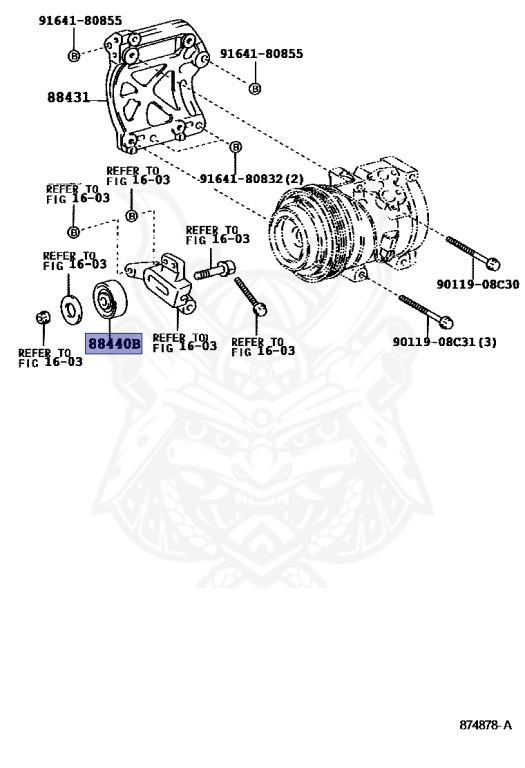 ページ 88440-20120 - Toyota - IDLER PULLEY ASSY - Nengun Performance