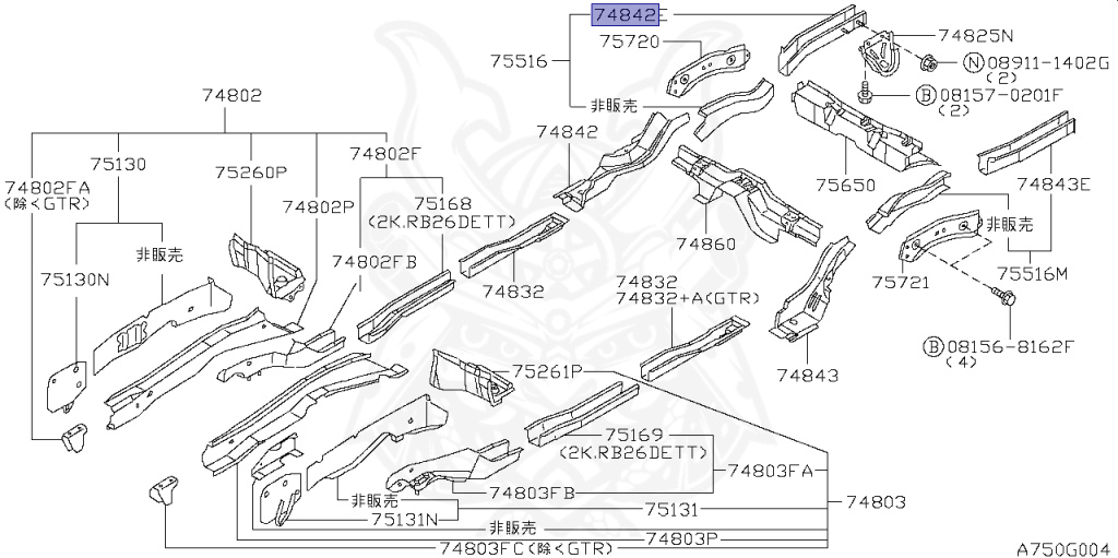 Nissan - Skyline GT-R - BNR34 - 2002 - GTR TYPE - 2-door hardtop (2K) - MANUAL MISSION 6-SPEED(MT.F6) - Hi-Cas 4-Link (HI.4WD) - RB26DETT