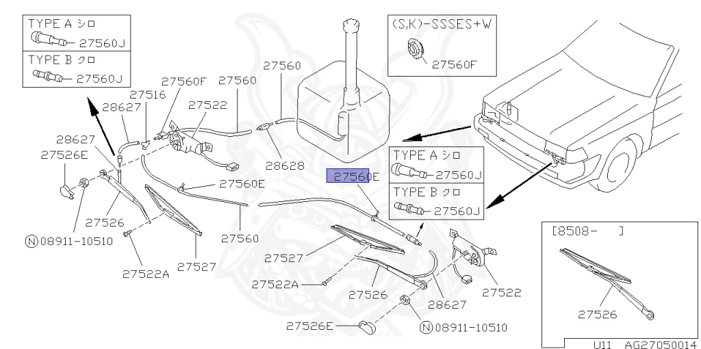 Nissan - Bluebird - U11 - 1989 - SSSS - HARDTOP(K) - AUTOMATIC TRANSMISSION(AT) - CA18DT