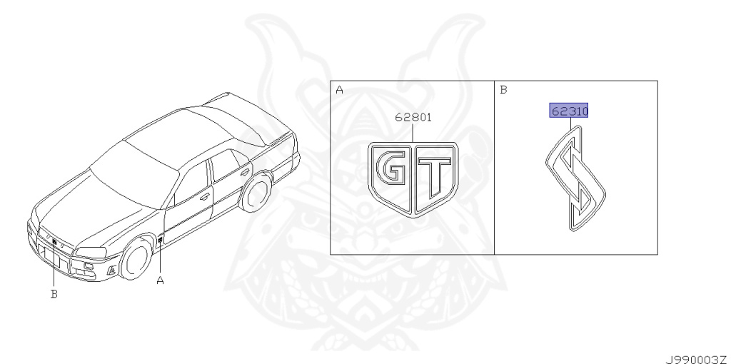 Nissan - Skyline - R34 25GT - ENR34 - 2001 - 25GT - 4 DOOR SEDAN(4S) - AUTOMATIC-FLOOR SHIFT(AT.F4) - High cast, 2-link (IRS.2WD) - RB25DE