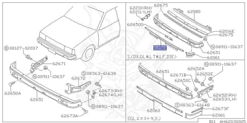 Nissan - Sunny - B11 - 1981 - LOW & FLAT BEDSTEEL - SEDAN(S) - 5 SPEED MANUAL TRANS(F5) - E15S