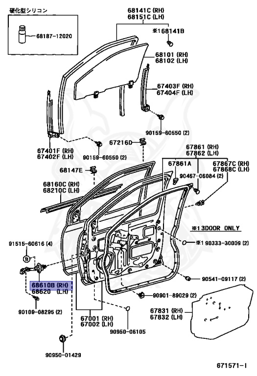 68610-52010 - Toyota - FRONT DOOR CHECK ASSY, RH - Nengun Performance