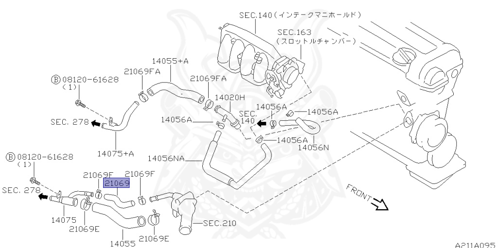 Nissan - Silvia - S14 - 1993 - QS - HARDTOP(K) - AUTOMATIC TRANSMISSION(AT) - TWO WHEELS STEERING(2WS) - SR20DE