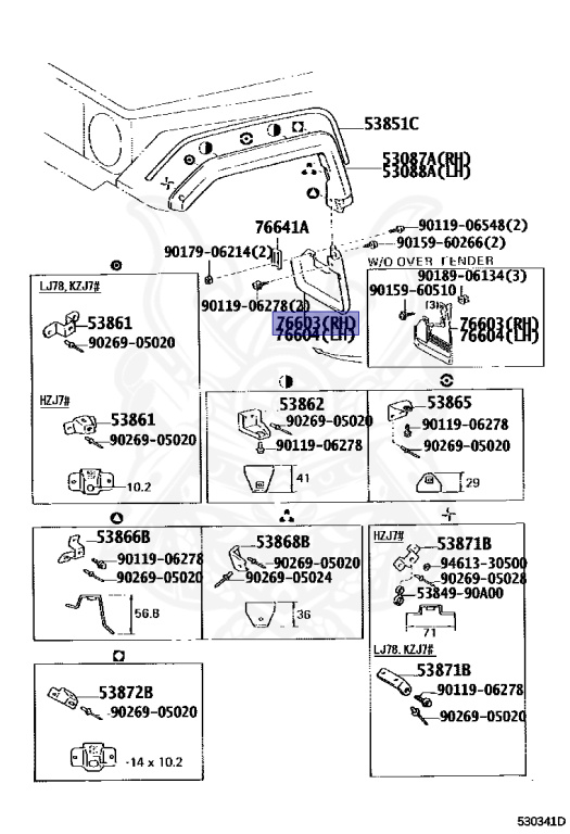 Toyota - Land Cruiser - LJ71G - 1991 - PRADO SX5 TYPE - WAGON - Automatic - 2LTE