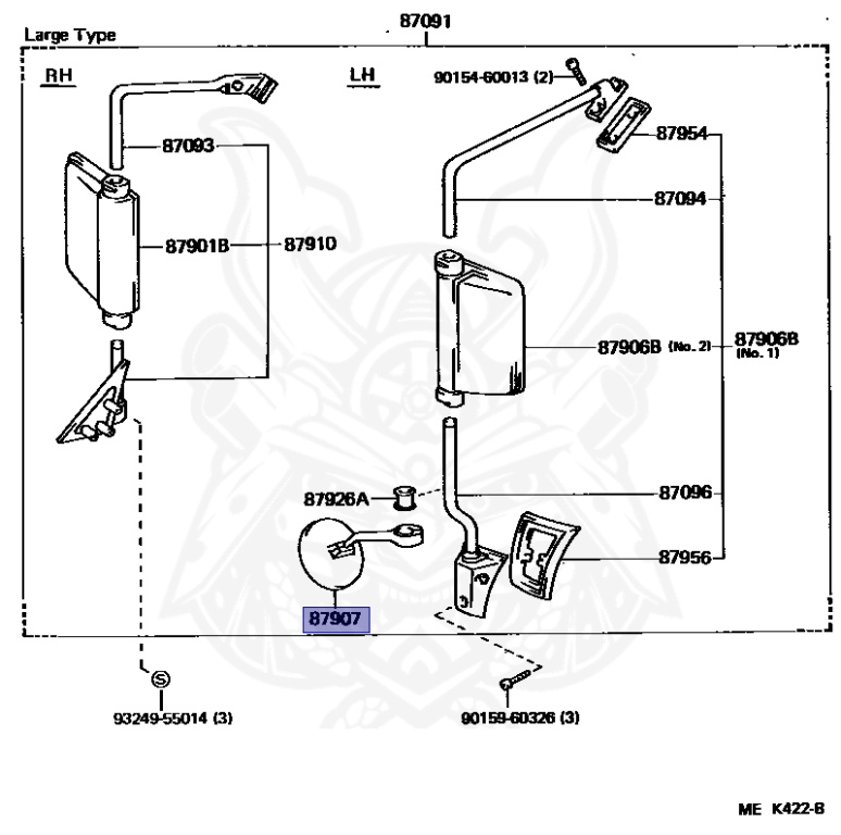 87907-95J04 - Toyota - OUTER UNDER VIEW MIRROR SUB-ASSY - Nengun