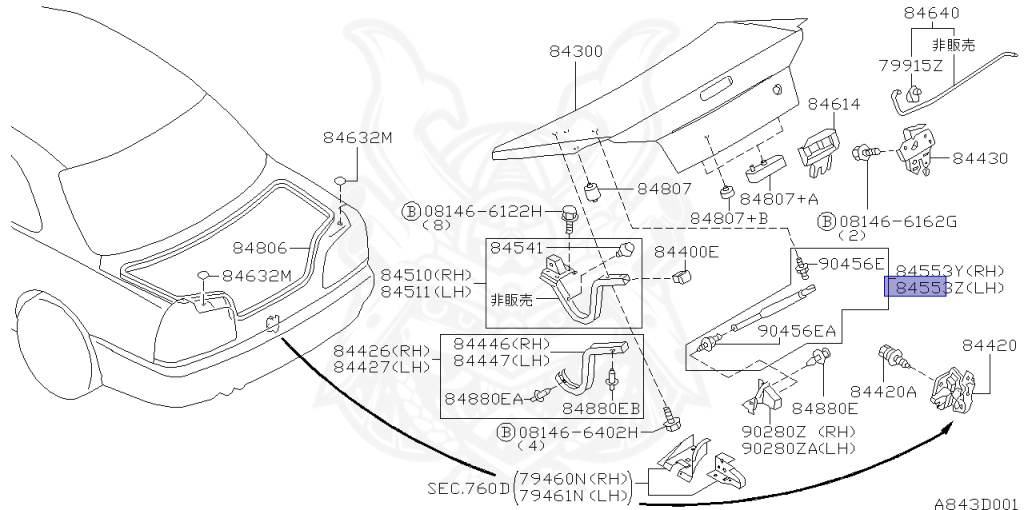 Nissan - Skyline GT-R - BNR34 - 1999 - GT-R V spec - 2 door hard top (2K) - MANUAL MISSION 6-SPEED(MT.F6) - Hi-Cas 4-Link (HI.4WD) - RB26DETT
