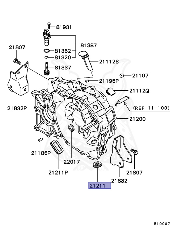 MD747412 - Mitsubishi - CLUTCH HOUSING INSPECTION HOLE COVER