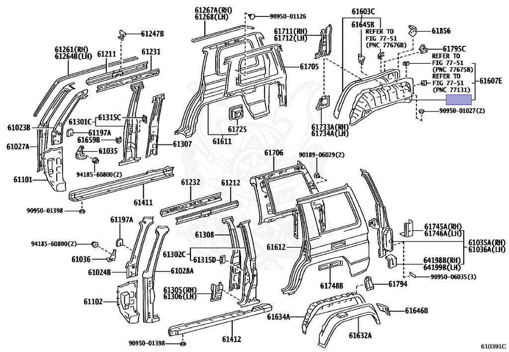 Toyota - Land Cruiser - KZJ78W - 1994 - PRADO SX TYPEPRADO SX WIDE TYPE - WAGON - Automatic - 1KZTE