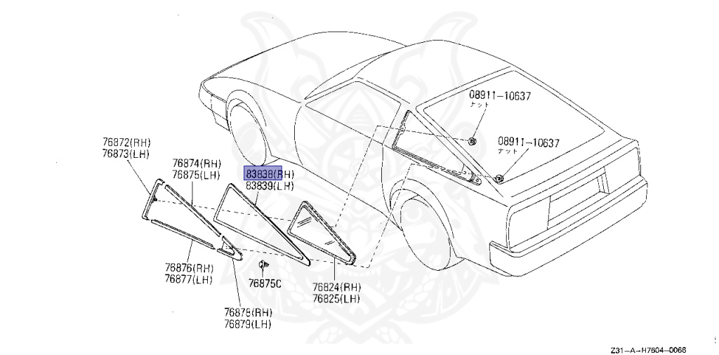 Nissan - Fairlady Z - Z31 - 1987 - ZX - AUTOMATIC TRANSMISSION(AT) - T-bar roof (KZ#) - VG30T