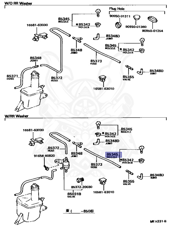 85035-19015 - Toyota - Nozzle, Windshield Washer - Nengun Performance