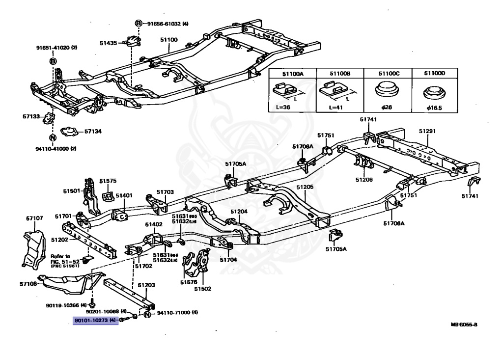 90101-10273 - Toyota - Bolt, Hexagon (for Lower Arm) - Nengun