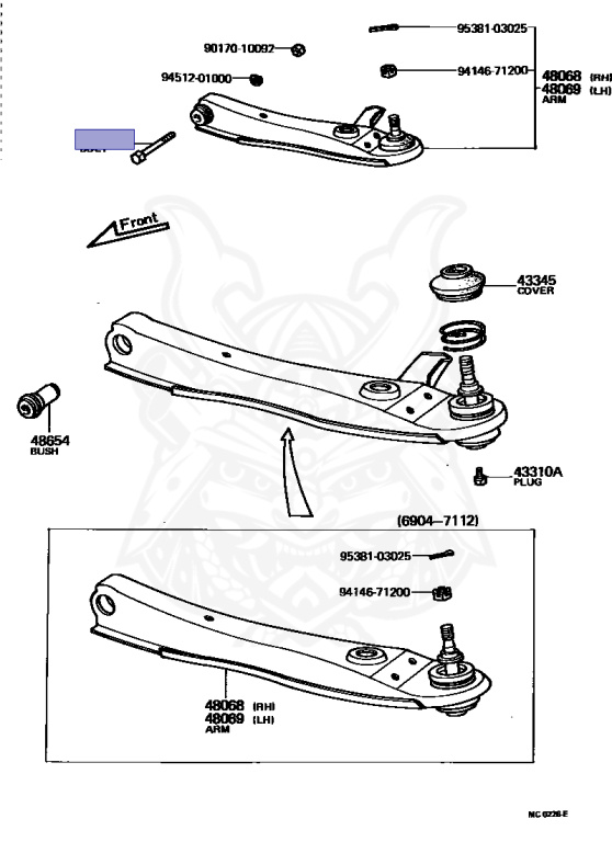 90101-10273 - Toyota - Bolt, Hexagon (for Lower Arm) - Nengun