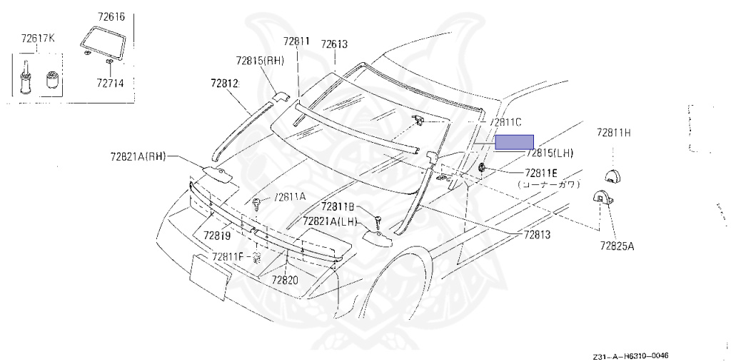 トップス c... 72825-01P00 - Nissan - FASTENER - Nengun Performance