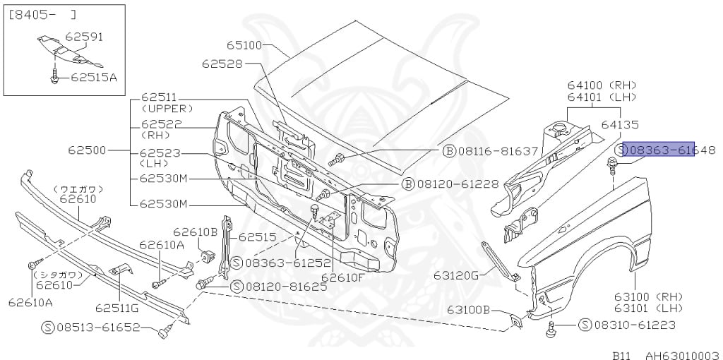 Nissan - Sunny - B11 - 1986 - SGX TYPE - WAGON(W) - 5 SPEED MANUAL TRANS(F5) - E15S