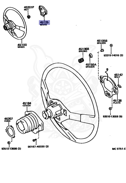 45125-12360 - Toyota - Mark, Steering Wheel Pad - Nengun Performance