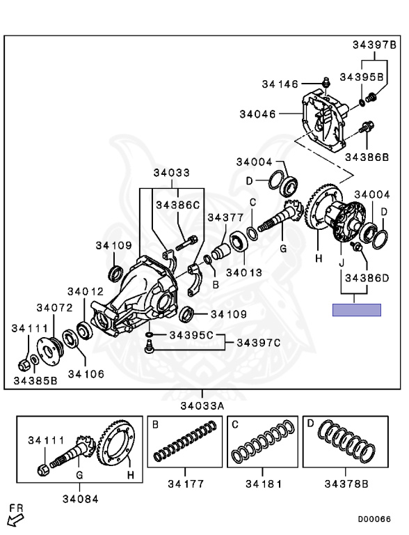MR166619 - Mitsubishi - Differential Kit, Rr Limited Slip - Nengun
