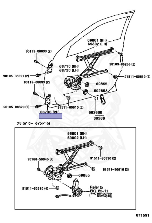 68710-12101 - Toyota - FRONT DOOR HINGE ASSY - Nengun Performance