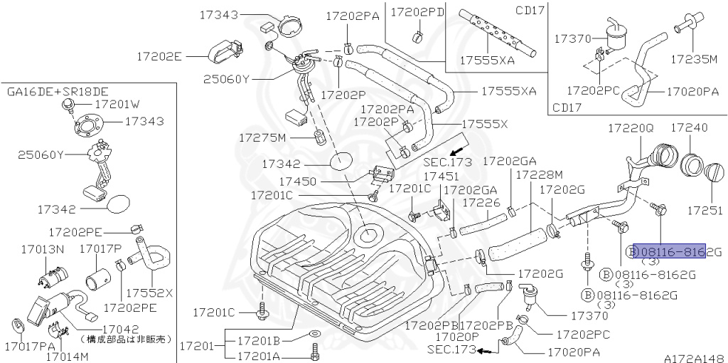 Nissan - Pulsar - N14 - 1990 - GTI - 3 DOOR HATCHBACK(3HB) - 2 WHEEL DRIVE(2WD) - MANUAL TRANSMISSION(MT) - SR18DE