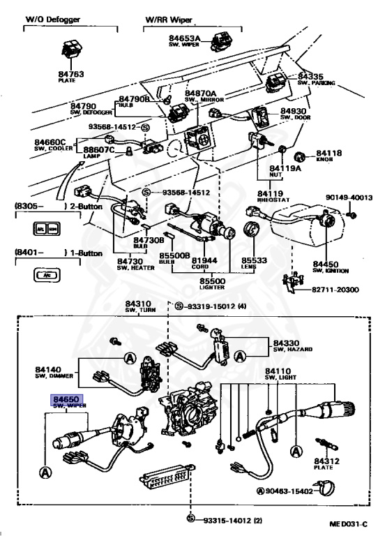84652-80003 - Toyota - WINDSHIELD WIPER SWITCH ASSY - Nengun