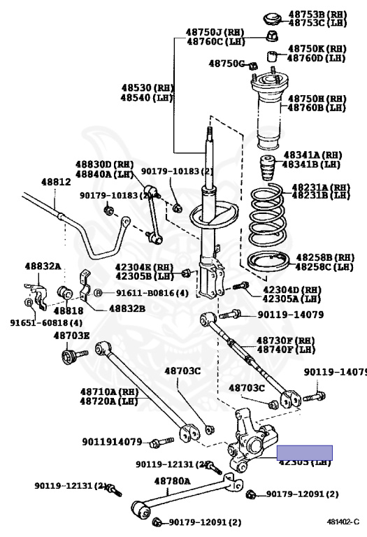 42304-48010 - Toyota - KNUCKLE SUB-ASSY - Nengun Performance