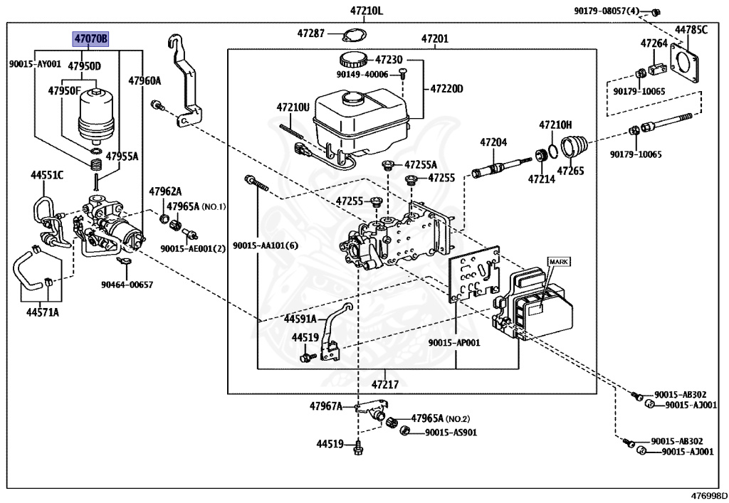 47070-60050 - Toyota - Pump Assy, Brake Booster W