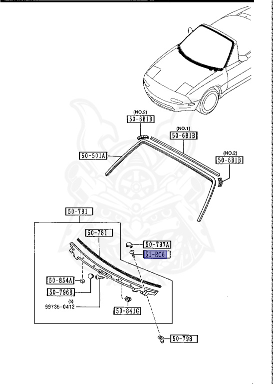H272-51-RC6 - Mazda - SIDE GARNISH SCREW - Nengun Performance