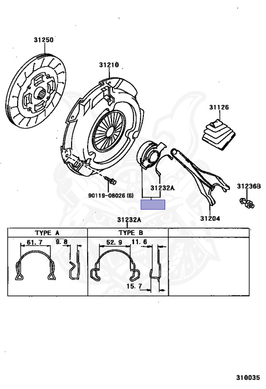 渡辺 31230-32060 - Toyota - CLUTCH RELEASE BEARING ASSY - Nengun