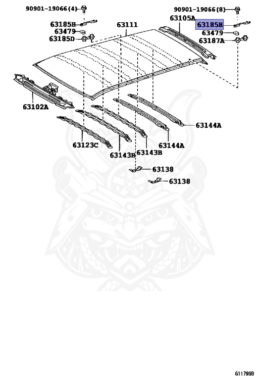 63185-42020 - Toyota - ROOF RACK BRACKET - Nengun Performance