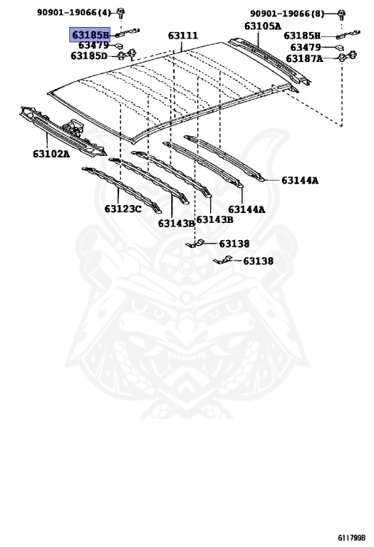 専用2 63185-42020 - Toyota - ROOF RACK BRACKET - Nengun Performance