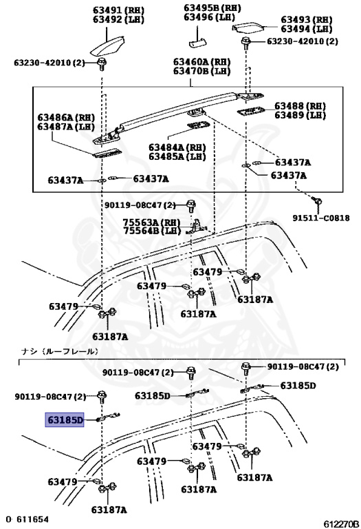63185-42020 - Toyota - ROOF RACK BRACKET - Nengun Performance