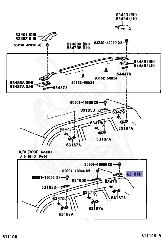 63185-42020 - Toyota - ROOF RACK BRACKET - Nengun Performance