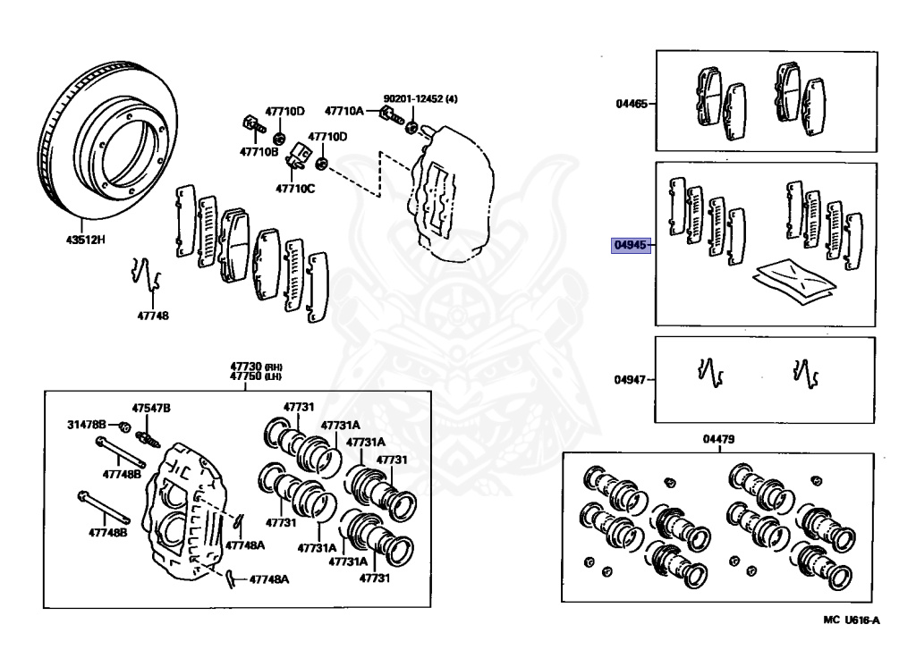 コム 04945-35040 - Toyota - FRONT ANTI SQUEAL SHIM KIT - Nengun