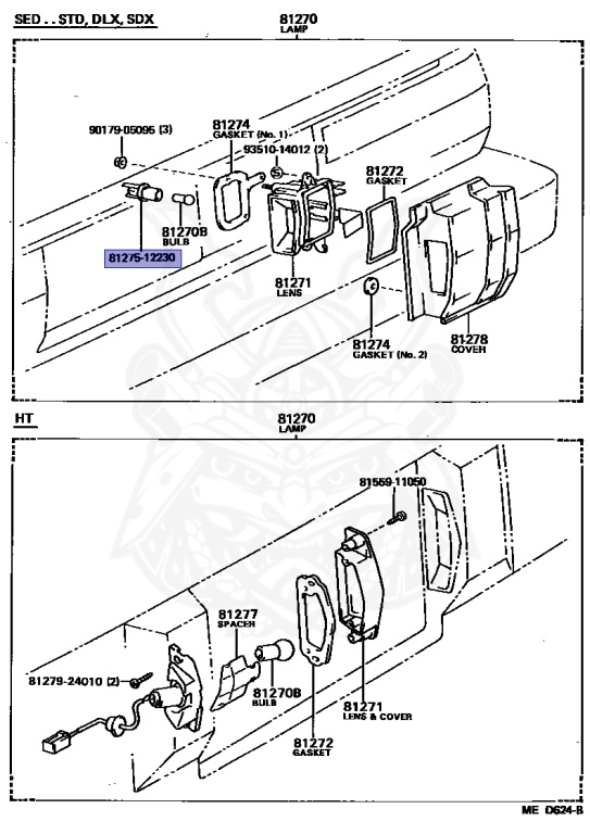 81275-12230 - Toyota - LICENSE PLATE LAMP SOCKET AND WIRE - Nengun