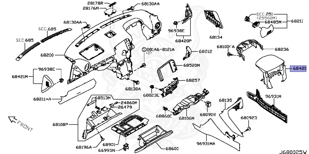 68240-6AV0A - Nissan - Lid, Cluster - Nengun Performance