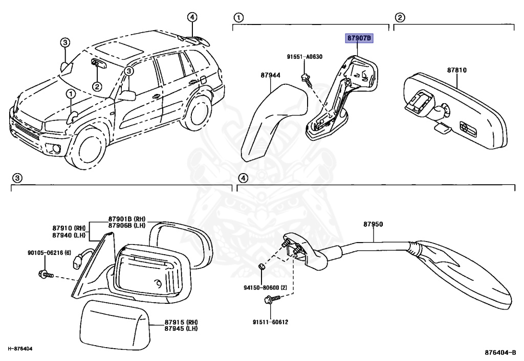 87907-42030-A1 - Toyota - FRONT FENDER SIDE VIEW DEVICE SUB-ASSY