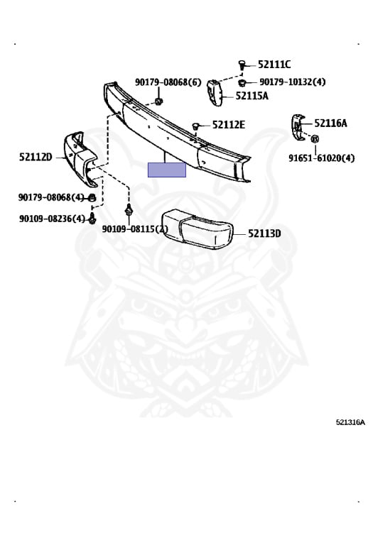 52111-60460 - Toyota - CHROME no Winch, Front Bumper Bar - Nengun