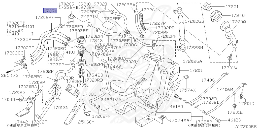 Nissan - Silvia - S14 - 1993 - QS - HARDTOP(K) - AUTOMATIC TRANSMISSION(AT) - TWO WHEELS STEERING(2WS) - SR20DE