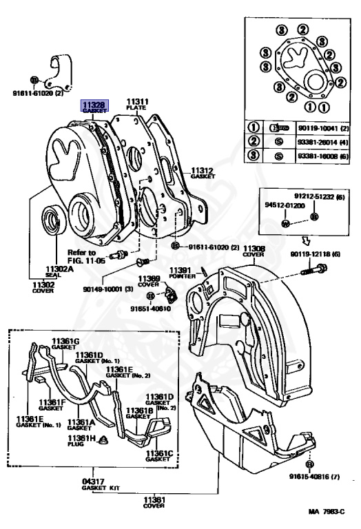11328-61010 - Toyota - Timing Gear Or Chain Cover Gasket - Nengun