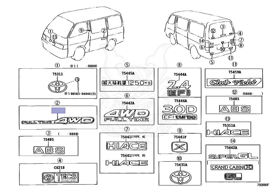 Toyota - Hiace - KZH106W - 1996 - SUPER CUSTOM LIMITED TYPE - 4-DOOR - Automatic - 1KZTE